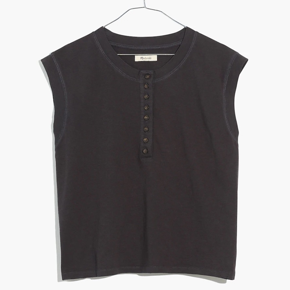 Madewell Garment-Dyed Henley Muscle Tee